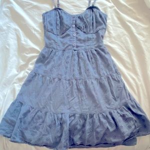 navy blue eyelet baby doll hollister mini dress